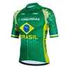 2024 Brasilien Green Cycling Jersey Set 19D Bike Shorts Satser Ropa Ciclismo Mens Summer Quick Dry Cycling Maillot Bottom Clothing