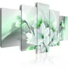 5pcs Zestaw fioletowo -zielony różowy Magnolia Flower Art Print Bezprawne płótno malowanie na ścianę obraz Home1988