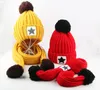 Winter Hat And Scarf Set For Children Girls Kids Cap Scarves Boys Star Design Knitted Pom Beanie Velvet Warm 2 Pcs Suit 240227