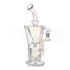 12.2 "Recycler de vidrio Bong Tornado Hookah Recyable Dab Rigs Fumar pipa de agua bongs Heady Pipes con un tazón de 14 mm