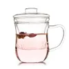 شفافة زجاجية شفاف كوب شاي كوب شاي كوب شاي شاي مع infuser F 50JD نظارات النبيذ 262i