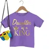 Father of Princess Daughter King Print T Shirt Lovely Daddy and Me Outfit Family Matching Outfits Dad Baby Girl Summer Look 240226