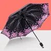 Parapluies 3 fois noir étoile parapluie femme automatique mâle pliant pour la pluie et le soleil parasol cadeau hommes fille enfant