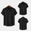 Męskie koszule codzienne koszulę Stylowe kołnierze klapowe lato z płynnym designem elastycznym tkaniną do wygodnego zużycia biznesowego