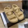 Designer Shoe Woman Sandals Slingback Platform Dad Sandal Shoes Leather Calf Quiltade Slides Summer Grandad Luxury Sandles For Women Beach Strap Fashion Shoes987