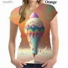 Damska koszulka śmieszna lodowa koszulka 3D Kobieta Kobieta letnia koszula moda hip-hop swobodne topy tees wygodne odzież fe tshirt 240311