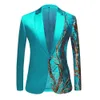 Traje bordado con lentejuelas para hombre Abrigo brillante Bling Glitter Blazer Trajes de esmoquin Fiesta de bodas Disfraces de escenario Discoteca Prom DJ Chaqueta 240304