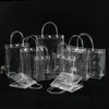 10/20st/Lot Transparent Soft PVC Gift Tote Packaging Påsar med handslingan klar plasthandväska Kosmetisk väska 240304