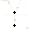 Pendant Necklaces Pendant Necklaces Double Side Clover Necklace Handmade Luxury Jewelry For Women Gift Drop Delivery 202 Otlcu L240311