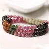 Bärade Colorf Natural Stone Handgjorda strängar Beaded Armband för Women Girl Lover Charm Yoga Party Club Fashion Jewelry Drop Deliver DHM3L