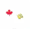 Emblème de feuille d'érable canadien, biens culturels, motif de feuille d'érable, broche en métal laqué, Mini broches à bouton papillon pour costume