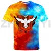 Męskie koszulki 3D darmowe ogień garena t-shirt mężczyzn sportowy krótki rękaw Summer Casual Oversizes Women Cool Streetwear Street Clothing Top