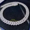 Luxury Men Jewelry Necklace 18mm 4 Rows Moissanite Diamond Iced Out Cuban Link Chain