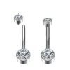 G23 Titanium Navel Piercing Brosket Clicker Helix Zircon Septum Belly Button Hinge Segment Ring Sexig kroppsmycken Labret Kvinnor