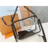 Shoulder Bags Fashion Designer Handba Transparent Jelly Totes Ladies Crossbody Bag Show Off the Rich Clear Lipstick Powder Makeup Cosmetic Pouch Toiletry Purses