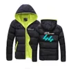 F1 driver lewis hamilton number 44 mens new zipper hooded cotton padded long sleeve coat thick coat jacket.