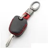 Car Key Flybetter Genuine Leather 2Button Case Er For Peugeot 206306307408406 Citroen C2C3C4C5C8Picass L3871193789 Drop Delivery Autom Otfxh