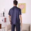 Birdsky Zomer 1 ST Mannen pyjama pijamas pyjama pj set mannen nachtkleding korte mouw nachtkleding 100% moerbei zijde satijn effen S-268 240227