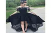 Black Prom Dresses 2019 HiLo Off Shoulder Lace Formal Dresses Evening Wear Short Front Long Back Robe De Soiree Special Occasion 8294985