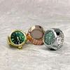 Anillos de racimo Mini reloj de dedo de cuarzo verde Anillo para mujeres Hombres Pareja Digital Banda elástica Punk Joyería Reloj Adolescentes