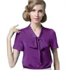 Blusas femininas mulher 60% blusa de seda camisas femininas senhora fita camisa feminina verão respirável estiramento topos 4xl