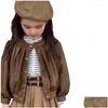 Jacken Mädchen Mantel Front PU Lederjacke 2024 Herbst und Winter Kinderkleidung Baby Mädchen Kleidung Drop Lieferung Kinder Mutterschaft Ou OT3PJ