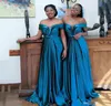 South African Satin Bridesmaid Dresses Off the Shoulder A Line Sweetheart Floor Length Wedding Guest Dresses Formal Party Wear BM11776211