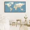 Mapa świata Zdjęcie dekoracyjne na płótnie plakat vintage nordycka sztuka ścienna druk duży rozmiar malarstwo nowoczesne badanie biurowe dekoracja pokój z293i