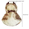 Dog Apparel Warm Elk Cloak Cape Shawl Cat Clothes Coat Decoration Winter Pet Cosplay For Small Costume Christmas Gift