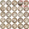 25 Stück USA Kopie Münze 1892-1916 Barber Dime Verschiedene Jahre Kupferbeschichtung Silbermünzen Set278P