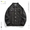 Men's Designer Jacket Denim Jeans Single Breasted Irregular Printed Fashionable Men's Hip-hop Street Jacket Asian Size M-3XL