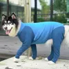 Hundkläder husdjur stora snäva klädtecknade jumpsuit 4-ben pyjamas kappa ammande magen avvänjning bodysuit290d