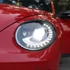 Biltillbehör Främre lampa för Volkswagen Beetle LED-strålkastare 98-21 Strålkastare Dagsljus Ljus Streamer Turn Signalindikator