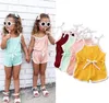 4 Colors INS Baby Girl Suspender Romper Toddler Jumpsuits Infant Baby Outfits Kids Clothes Wear Summer Clothing1261015