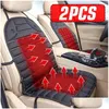 Cubiertas de asiento de automóvil Ers Cars Calentador Er Estera de calefacción eléctrica Almohadilla de silla 12V Cojín calefactado Calentador Entrega de gotas Automóviles Motocicletas Inte Otmez