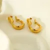 Boucles d'oreilles à tige en acier inoxydable, déclaration élégante, géométrique, Design inhabituel, grand pour femmes, étanche, plaqué or 18 carats, cadeau