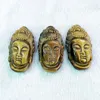 Hänge halsband Natural Tiger Eye Stone Buddha Crystal Charm Borrhål för halsband ädelsten snidande guanyin skrattar