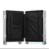 100% Aluminum-magnesium Boarding Rolling Luggage Business Cabin Case Spinner Travel Trolley Suitcase With Wheels Suitcases314l