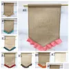 Keepsakes tomt säckväv flagga diy jute ruffles trädgård flaggor bärbara banner påskdekorationer 14 färger dhw321 droppleverans baby barn otm1p