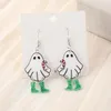 Dangle Earrings 1Pair Christmas Drop Earring Creative Acrylic Bells Dinosaur Funny Walking Ghost Fashion Jewelry For Woman Girl Holiday Gift