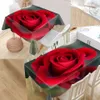 Nouvelle arrivée fleurs personnalisées rouge Rose nappe imperméable Oxford tissu nappe rectangulaire maison fête nappe T2007082947