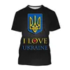 Homens camisetas Bandeira Ucraniana 3D Impressão O-pescoço Oversized Manga Curta Top Moda Casual Mens T-shirt Roupas Roupas de Rua