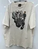 Męskie koszulki Wysokie Święty Michael Wash Old Short Sleeve Fashion Vintage Para Para krótkiego rękawu T-shirt Męskie kobiety Hip Hop Tops Rozmiar S-XL SM0912