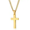 Pendant Necklaces Vintage Christian Amulet Religious Jesus Cross Necklace Crucifix Handsome Men Stainless Steel Chain Jewelry