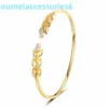 2024 Designer Brand Jewelry Bangle Pure Wheat Ear Bracelet Set with Full Diamond Fashion and Simple Womens Sier