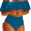 Maillots de bain pour femmes grande taille maillot de bain fendu bikini épaule plage imprimé léopard pour femmes soutien-gorge taille hauts