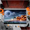 Carpets 2024 Halloween Pumpkin Carpet Bedroom Entrance Door Er Home Hall Mat Floor Decoration Living Room Bathroom Drop Delivery Garde Otdgv