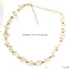 Pendanthalsband Irregar Natural Energy Crystal Stone Beaded Chain Chokers For Women Girl Party Club Deced Smycken Drop Delivery Pend DH7H1