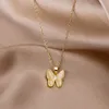 Designer Pendant Necklace Sweet Love Vanca Jade Fashion Accessories White Butterfly Necklace Spicy Girl Simple Versatile Collar Chain Fairy Ol6r