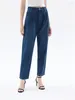 Damesjeans Dames Recht Tapered 2 Kleuren Hoge Taille Casual Lente Zomer Vintage Vrouwelijke Denim Enkellange Broek 2024